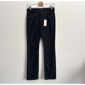 Banana Republic Petites Rinse Straight Jeans‎ 25 0P Dark Blue Casual Stretch NEW